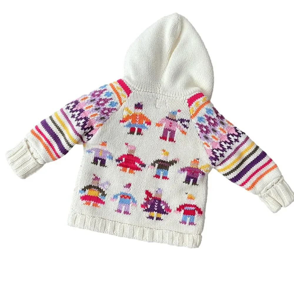 BABY GAP Thick Chunky Colorful Zip Sweater Hoodie Fair Isle Size 12-18 Months